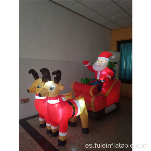 Festival de lujo trineo inflable de renos de Papá Noel